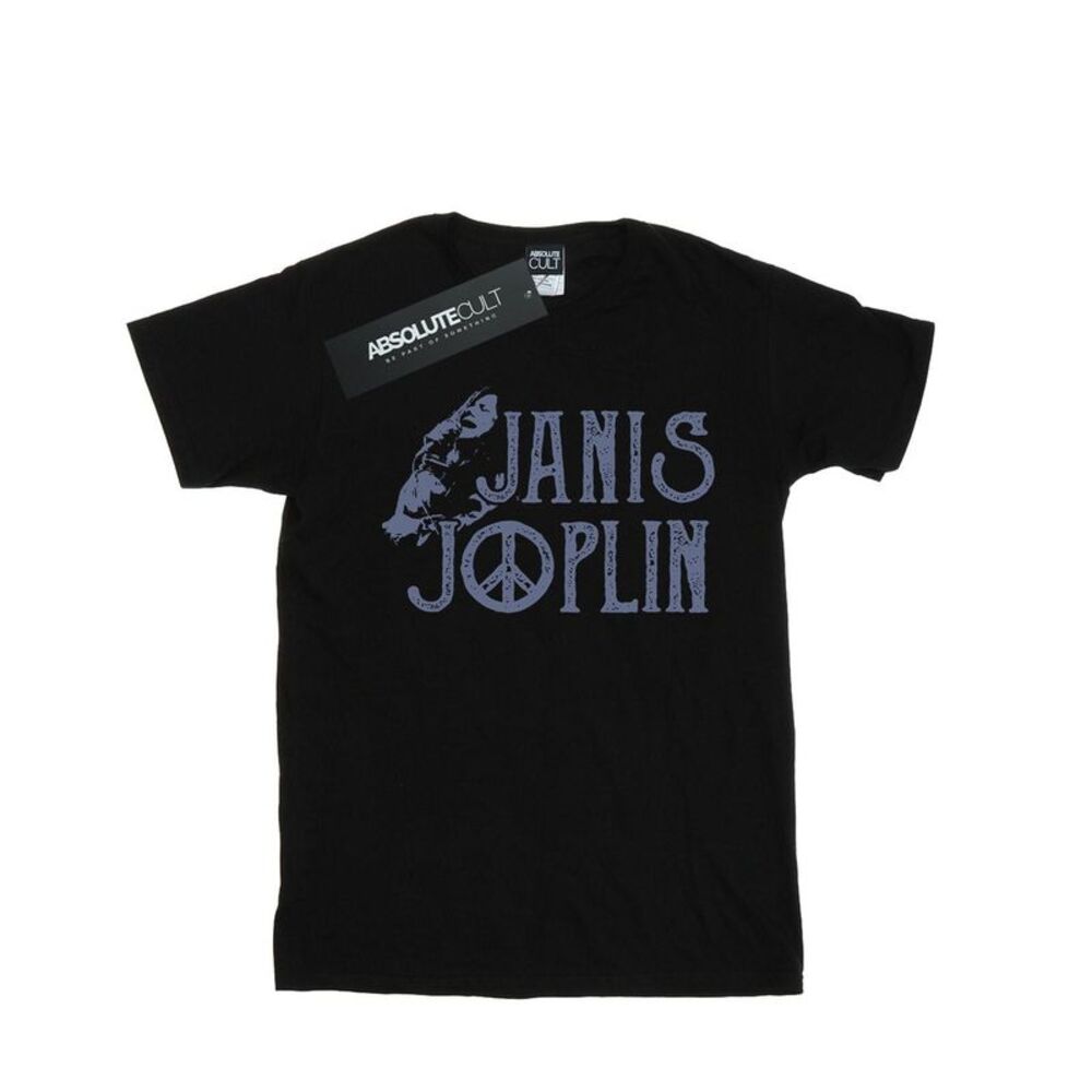 Janis Joplin Mens Type Logo T-Shirt / Black